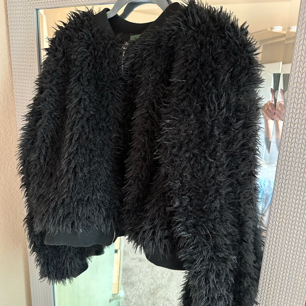 Stylish Black Faux Fur Jacket